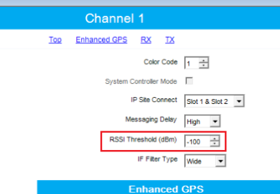 RSSI threshold settings